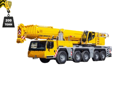 Аренда автокрана Liebherr 200 тонн с гуськом
